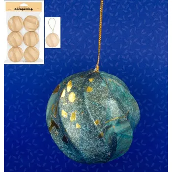 Vánoční dekorace Papírové Vánoční Baňky 6,5 cm, sada ks NO064C, Decopatch