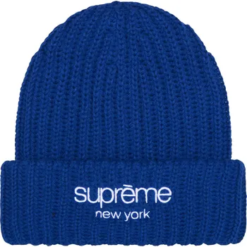 Čepice Supreme Chunky Rib Classic Logo Beanie Royal Velikost: ONE SIZE