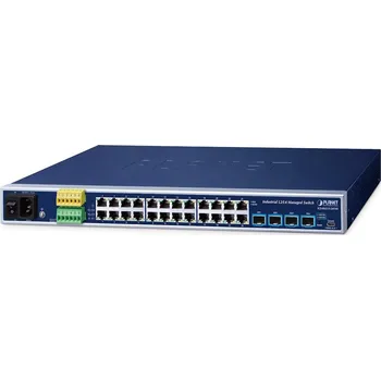 Síťový prvek Planet IGS-R4215-24T4X průmyslový L2/L4 switch, 24x1Gb, 4x10Gb SFP+, -40~75°C, 24-60VDC, IP30, fanless