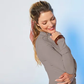 Dámské tričko Strečové rolákové tričko hnědošedá 54