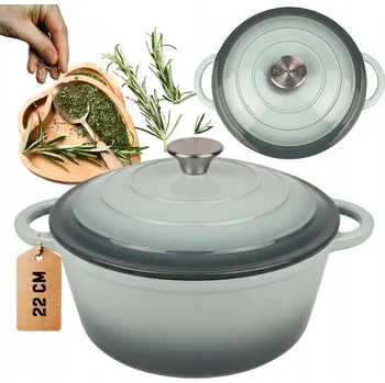 Hrnec Hrnec hrnec HAGE 3 l litinový smaltovaný modrý 22 cm