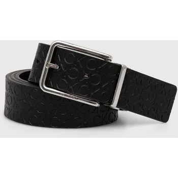Opasek Oboustranný kožený pásek Calvin Klein pánský, černá barva, K50K511965 99X, vel. 95