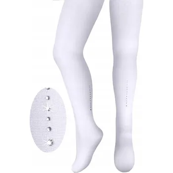 Dívčí oblečení Milusie dětské punčocháče , bílé polyamidové, velikost 140-146