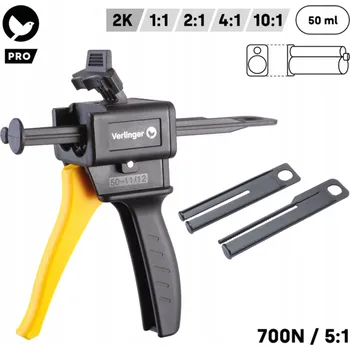 Průmyslové lepidlo Vytlačovací pistole na dvousložková lepidla Verlinger 50 ml 1:1 2:1 4:1 10:1