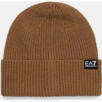 Čepice Čepice s příměsí vlny EA7 Emporio Armani zelená barva, AF18469.7X000312 82X, vel. S