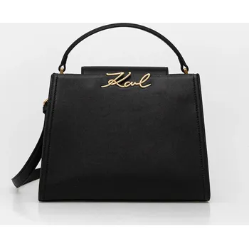 Kabelka Kožená kabelka Karl Lagerfeld K/SIGNATURE B1W30058 černá 99X, vel. ONE SIZE