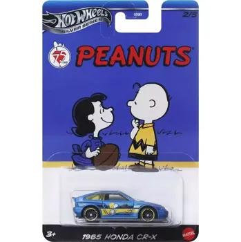 autíčko Hot Wheels - Stříbrná Série Peanuts - 1985 Honda CR-X GDG83/JDY88 JCB82