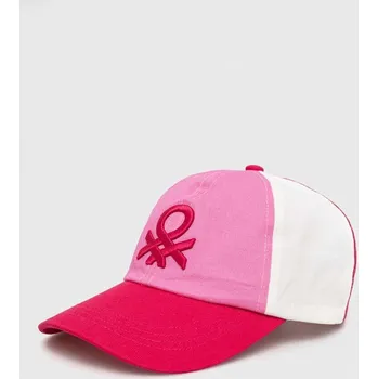 Kšiltovka Dětská bavlněná kšiltovka United Colors of Benetton 6G0QCA01C.G.Sea.PPYH růžová 43X, vel. 52