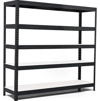 regál Policový regál Trestles RH 1500x1400x400, nosnost 1500 kg, 5 polic bílých Barva: černá