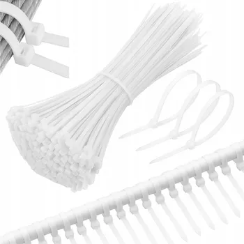 Organizace kabelů 100x STAHovací PÁSKY KABELOVÉ ZIP PÁSKY STAHOVACÍ PÁSKY ODOLNÉ PEVNÉ 4,8x500 BÍLÁ