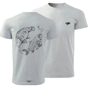 Pánské tričko Tričko Giants Fishing pánské šedé Kapr s kostrou - XXL