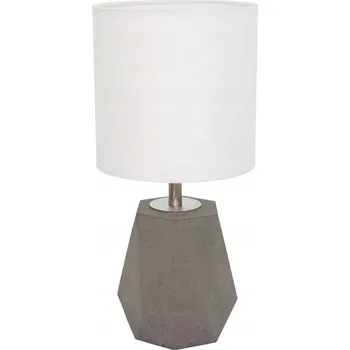 Lampička Stolní lampa E27 25W Elegantní kombinace šedého betonu a bílé látky
