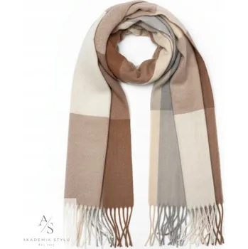 Šála Dámská kašmírová šála s kostkovaným vzorem, hnědá béžová barevná šála dárek