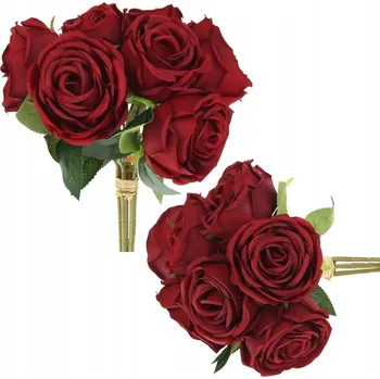 umělá květina Umělé Květy Růže 7 kusů Hotová Kytice Růží kompozice do vázy