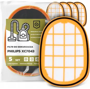 Filtr do vysavače 5x FILTR do VYSAVAČE Philips XC7043 Vzduchový Pěnový OMYVATELNÝ EM-W