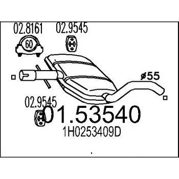 Auto-moto MTS Střední tlumič výfuku MTS 01.53540