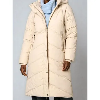 Sinsay - Prošívaný kabát s kapucí - béžová - 415HH-02X - 415HH-02X-XS