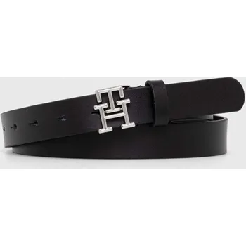 Opasek Kožený pásek Tommy Hilfiger dámský, černá barva, AW0AW15182 AW0AW15182.NOS 99X, vel. 80