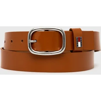 Opasek Kožený pásek Tommy Jeans AW0AW15836 hnědá 88X, vel. 80