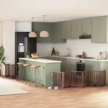 klec pro psa VidaXL Zábrana pro psy s dvířky skládací 12 panelů hnědá 600 cm topol