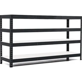 regál Policový regál Trestles RH 1000x1200x400, nosnost 1400 kg, 4 police bílé Barva: černá