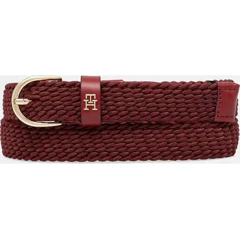 Opasek Pásek Tommy Hilfiger dámský, vínová barva, AW0AW17973 93X, vel. 85