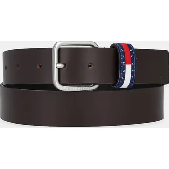 Opasek Kožený pásek Tommy Jeans pánský, hnědá barva, AM0AM13415 89X, vel. 85