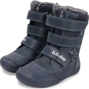Dívčí obuv D.D.step Barefoot zimní obuv W063-52732 Royal Blue EUR 33