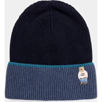 Čepice Dětská vlněná čepice Jamiks POPS POPS.Nakr.glow.JZI045.B námořnická modř 59X, vel. 50