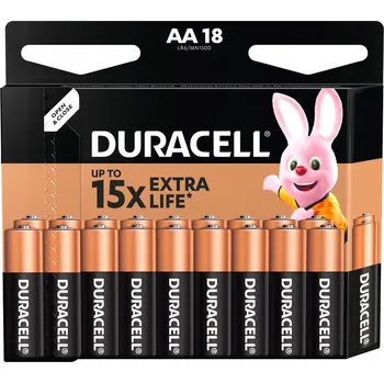 Článková baterie Alkalická baterie Duracell AA (R6) 18 ks