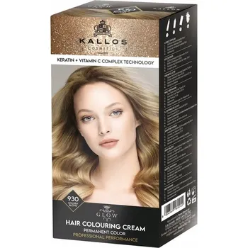 Barva na vlasy KALLOS GLOW BARVA NA VLASY 930 ZLATÁ BLOND 60+60 ML TRVALÁ BARVA