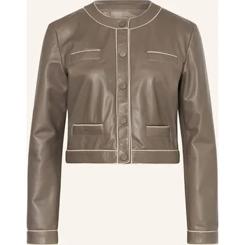 Dámský blejzr Emporio Armani Dámská Kožená Bunda, černošedá, 36