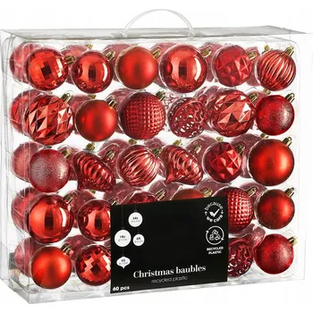 Vánoční dekorace Vánoční koule ozdob 7 cm 60 ks