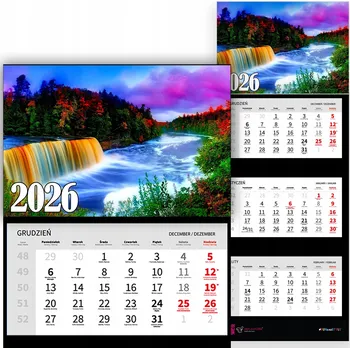Obraz Kalendář 2026 trojdílný – krajiny, výhledy, příroda a klid MIX VZORŮ