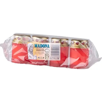 Svíčka Madona Bedronka 55g 15h. 4ks červená lisovaná