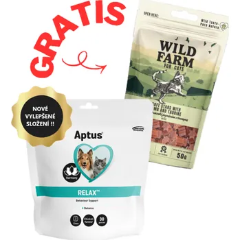 Aptus Relax vet 30chews + WILD FARM hvězdičky jehněčí maso s taurinem 50 g GRATIS