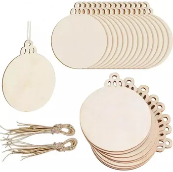 Vánoční ozdoba DIY Sada přírodních dřevěných vánočních ozdob, 10 ks, WHITE ORCHID