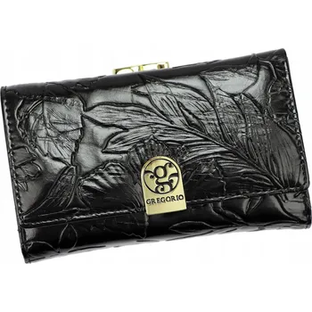 Peněženka Značková STŘEDNÍ dámská kožená peněženka na ZÁPADKU + rámeček na mince GREGORIO PORTMONKA