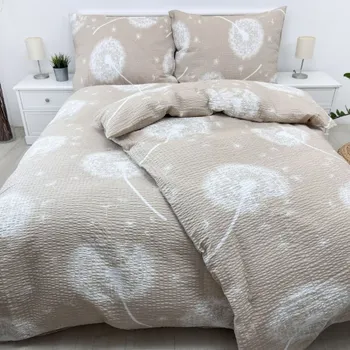 Povlečení Krepové povlečení Pampelišky béžové Zapínání: zip, Velikost polštáře: 70x90, Velikost přikrývky: 140x220