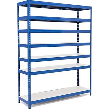 regál Policový regál Trestles RH 2200x1400x300, nosnost 1750 kg, 7 polic bílých Barva: modrá