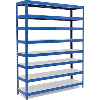 regál Policový regál Trestles RH 2200x1400x600, nosnost 2000 kg, 8 polic bílých Barva: modrá