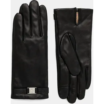 Rukavice Kožené rukavice Calvin Klein dámské, černá barva, LV04F9012G 99X, vel. M/L