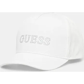 Kšiltovka Dětská bavlněná kšiltovka Guess bílá barva, s aplikací, J5RZ40 WO08O J5RZ40.WO08O.PPYA 00X, vel. 56/58