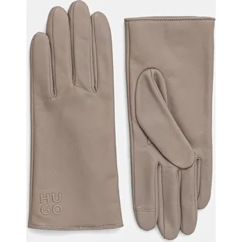 Rukavice Kožené rukavice HUGO Beggy dámské, černá barva, 50526921 80X, vel. S