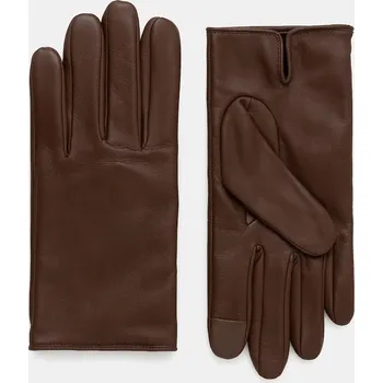 Rukavice Kožené rukavice BOSS Orange Glove pánské, černá barva, 50526831 88X, vel. S