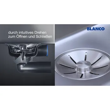 Sifon Sifon pro JEDNOKOMOROVÝ DŘEZ s bočním přepadem a AUTOMATICKÝM ovládáním výpusti Blanco 234079