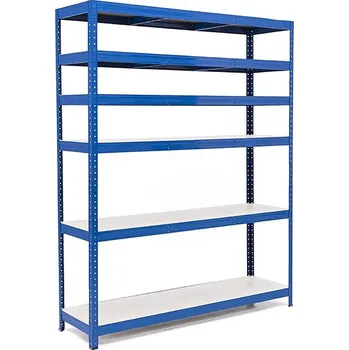 regál Policový regál Trestles RH 1800x1400x400, nosnost 1800 kg, 6 polic bílých Barva: modrá