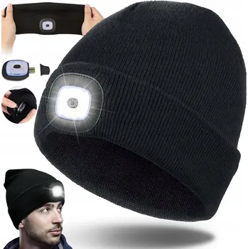 Čepice Čepice sluchátka Bluetooth 5.0 čepice music s LED svítilnou unisex