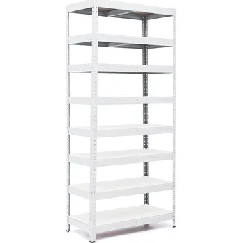 regál Policový regál Trestles RH 2200x800x300, nosnost 2000 kg, 8 polic bílých Barva: bílá