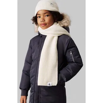 Čepice Dětská čepice a šátek Calvin Klein Jeans béžová barva, IU0IU00638 IU0IU00638.9BYH 01X, vel. 50/52